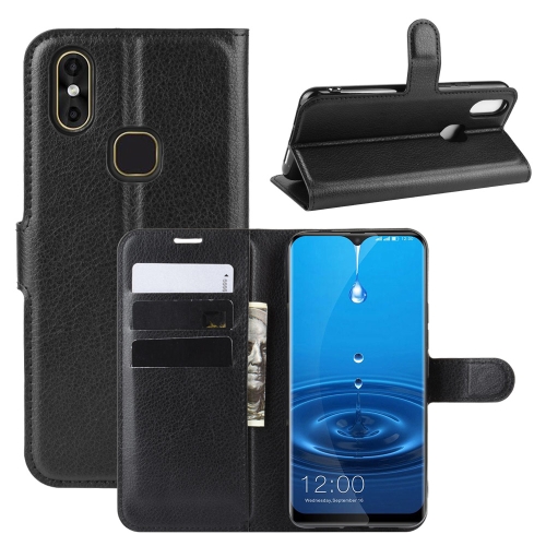 

For LEAGOO M13 Litchi Texture Horizontal Flip Leather Case with Wallet & Holder & Card Slots(Black)