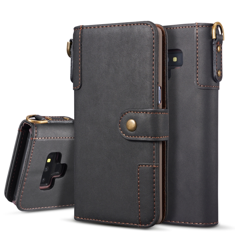 

For Galaxy Note9 Cowhide Texture Horizontal Flip Leather Case with Holder & Card Slots & Wallet & Lanyard(Black)