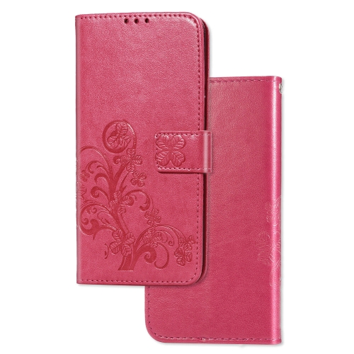 

For OnePlus 7T Lucky Clover Pressed Flowers Pattern Leather Case with Holder & Card Slots & Wallet & Hand Strap(Rose)