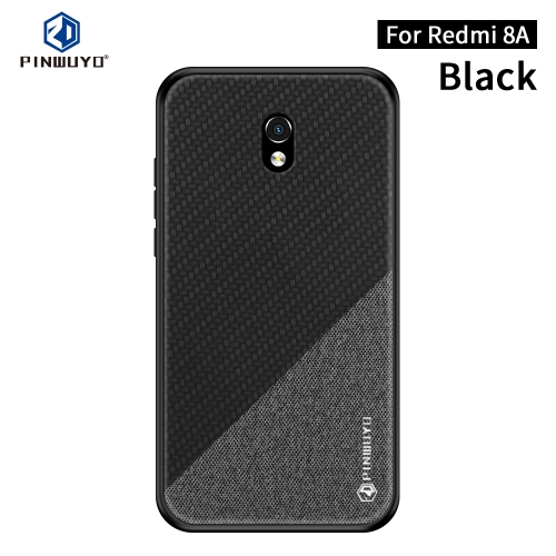 

For Xiaomi RedMi 8A PINWUYO Rong Series Shockproof PC + TPU+ Chemical Fiber Cloth Protective Cover(Black)