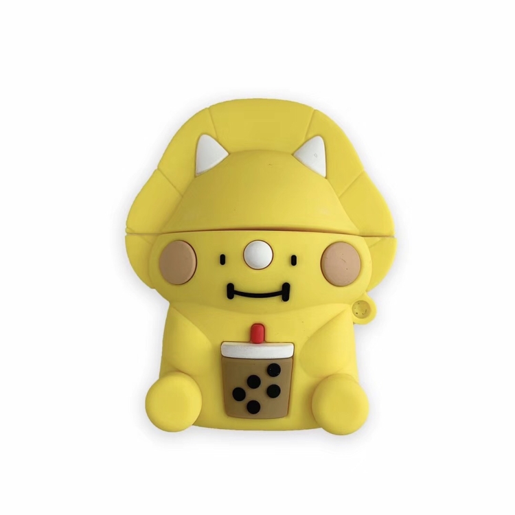

For Apple AirPods 1/2 Generation Universal Eating Dinosaur Bluetooth Headphone Protective Case(Yellow)