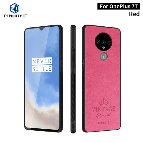 

For Oneplus 7T PINWUYO Pin Rui Series Classical Leather, PC + TPU + PU Leather Waterproof And Anti-fall All-inclusive Protective Shell(Red)