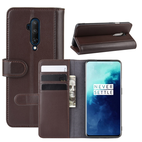 

For OnePlus 7T Pro Horizontal Flip Genuine Leather Case with Card Slots & Holder & Wallet(Brown)