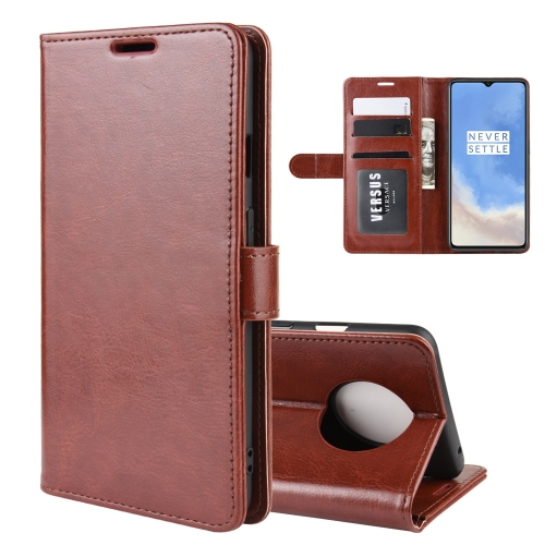 

For OnePlus 7T R64 Texture Single Fold Horizontal Flip Leather Case with Holder & Card Slots & Wallet(Brown)