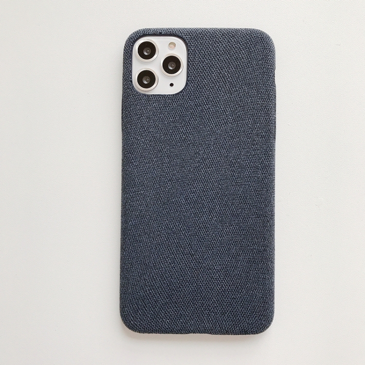

For iPhone 11 Pro Max Fabric Style TPU Protective Shell(Deep Blue)