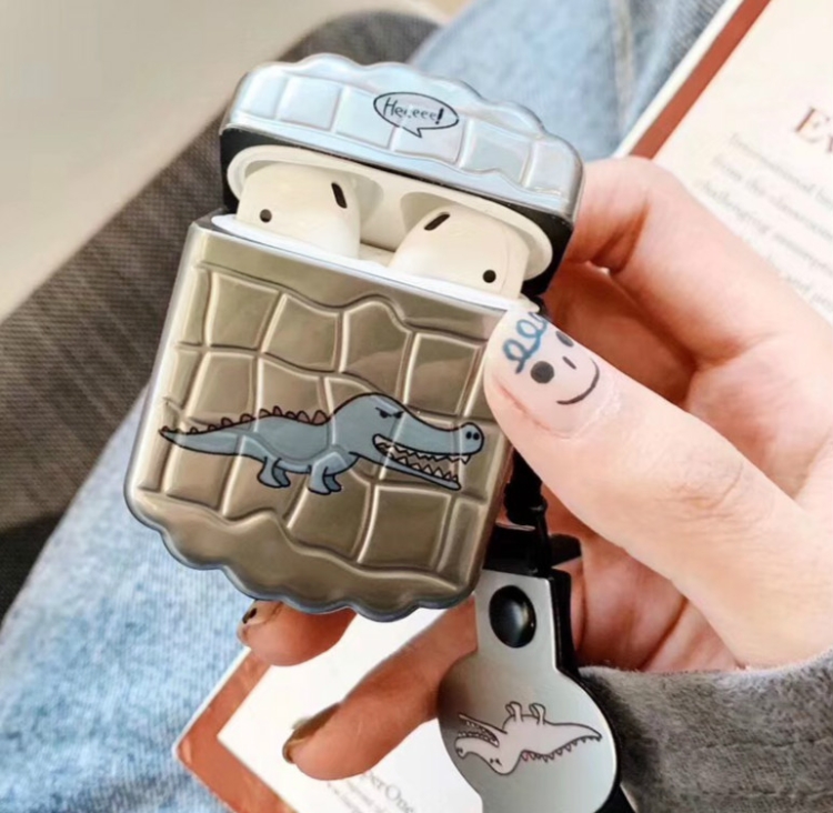 

For Apple AirPods 1/2 Generation Universal Electroplating Dinosaur Bluetooth Headphone Protective Case