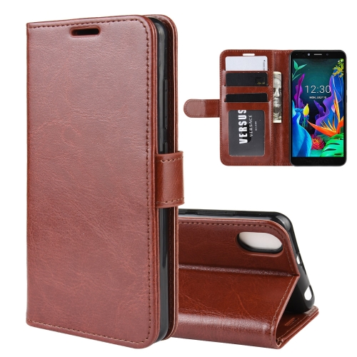 

For LG K20 (2019) R64 Texture Single Fold Horizontal Flip Leather Case with Holder & Card Slots & Wallet(Brown)