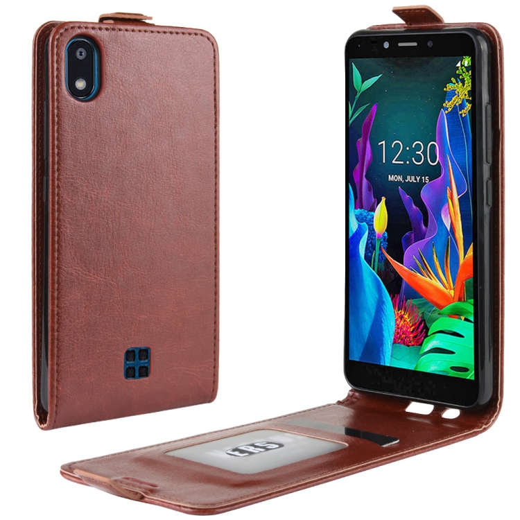 

For LG K20 (2019) Crazy Horse Vertical Flip Leather Protective Case(Brown)
