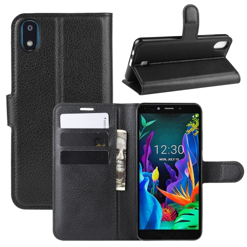 

For LG K20 (2019) Litchi Texture Horizontal Flip Leather Case with Wallet & Holder & Card Slots(Black)