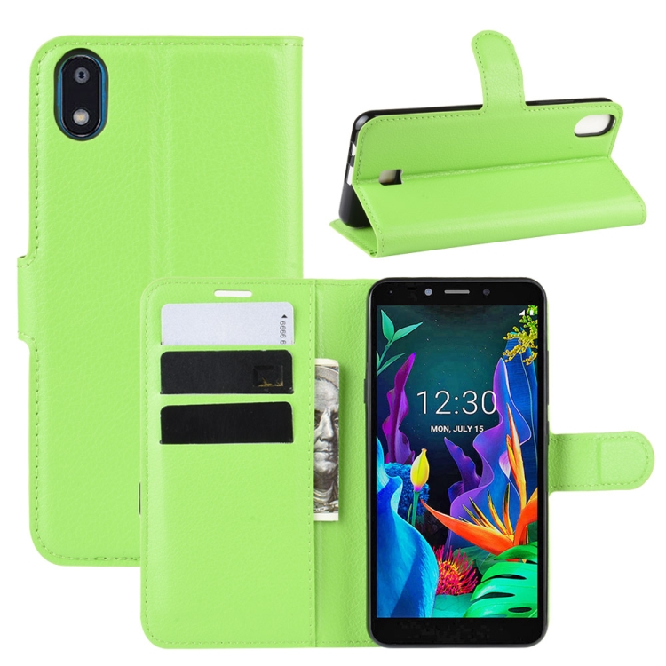 

For LG K20 (2019) Litchi Texture Horizontal Flip Leather Case with Wallet & Holder & Card Slots(Green)