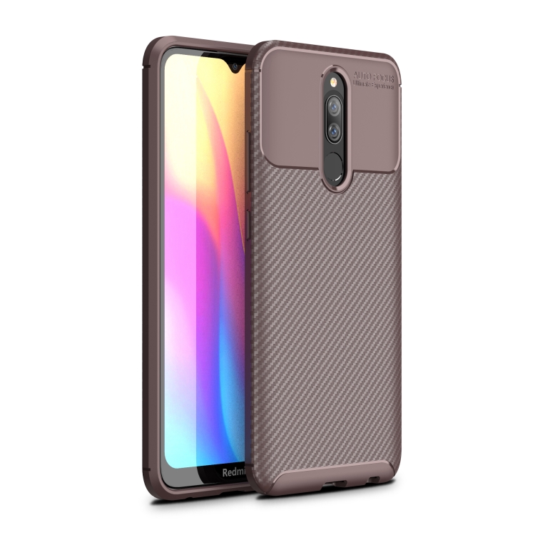 

For Xiaomi Redmi 8A Carbon Fiber Texture Shockproof TPU Case(Brown)