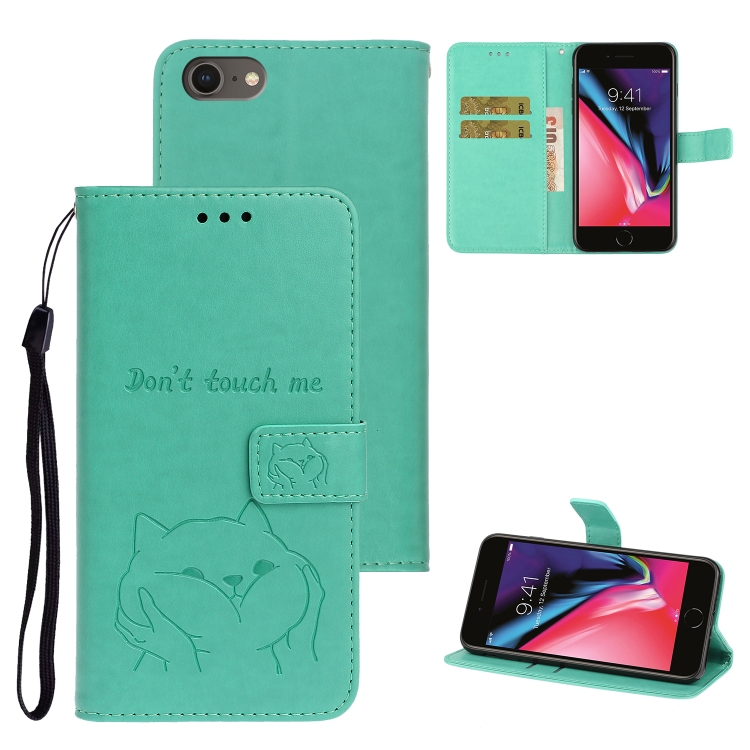 

For iPhone 7/8 Chai Dog Pattern Horizontal Flip Leather Cover With Bracket & Card Slot & Wallet & Lanyard(Green)