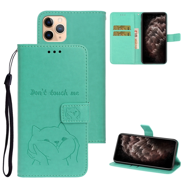 

For iPhone 11 Pro Chai Dog Pattern Horizontal Flip Leather Cover With Bracket & Card Slot & Wallet & Lanyard(Green)