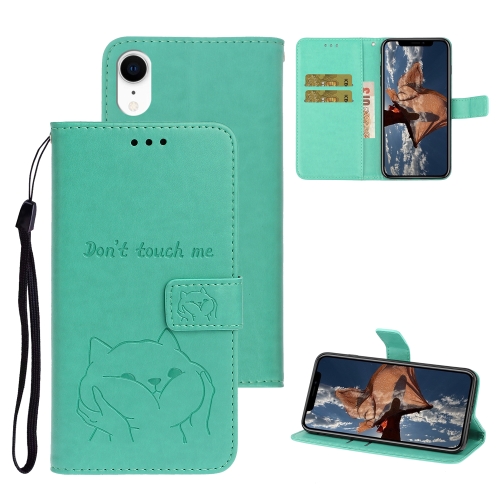 

For iPhone XR Chai Dog Pattern Horizontal Flip Leather Cover With Bracket & Card Slot & Wallet & Lanyard(Green)