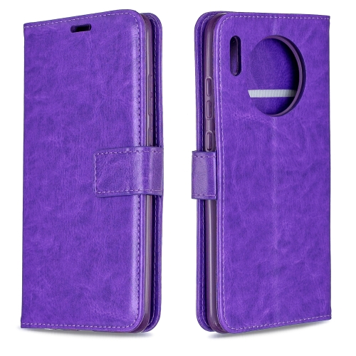 

For Huawei Mate 30 Crazy Horse Texture Horizontal Flip Leather Case with Holder & Card Slots & Wallet & Photo Frame(Purple)