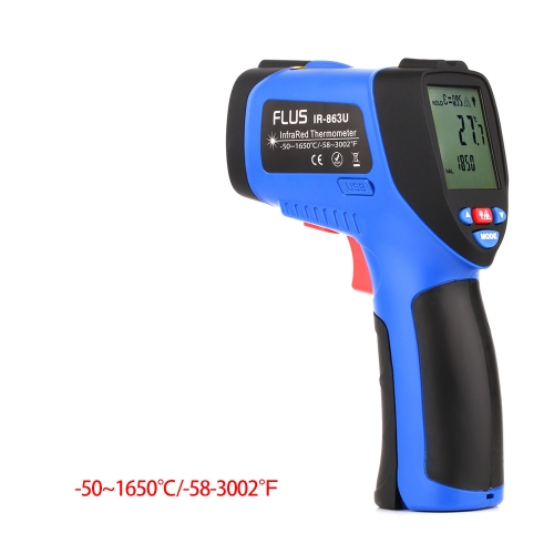 

FLUS IR-863U -50～1650℃ Digital Infrared Non-contact Laser Handheld Portable Electronic Outdoor Thermometer Pyrometer