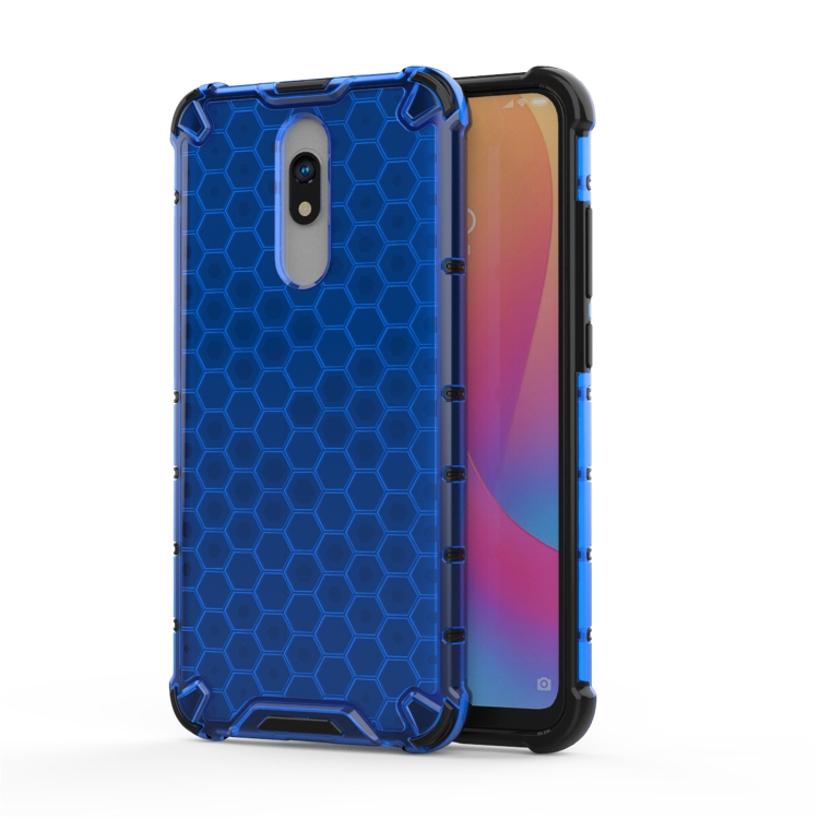 

For Redmi 8 Shockproof Honeycomb PC + TPU Case(Blue)