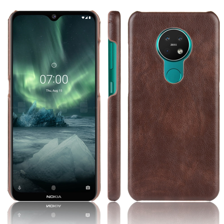 

For Nokia 7.2 / 6.2 Shockproof Litchi Texture PC + PU Case(Brown)