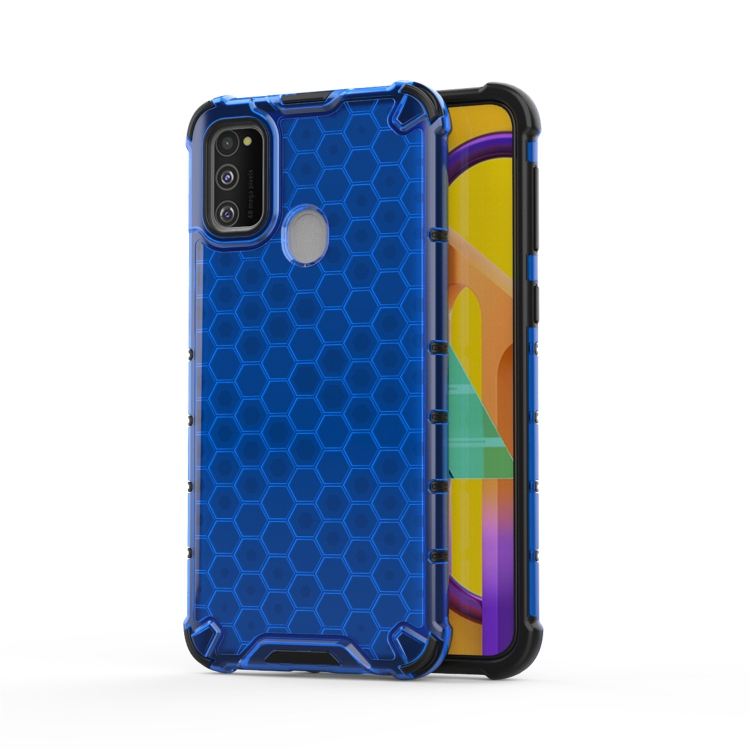 

For Galaxy M30s Shockproof Honeycomb PC + TPU Case(Blue)