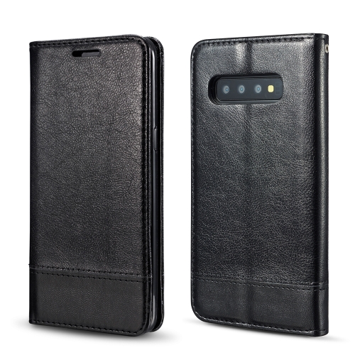 

For Galaxy S10 Plus Double-sided Absorption Splicing Horizontal Flip Leather Case with Holder & Card Slots & Lanyard(Black)