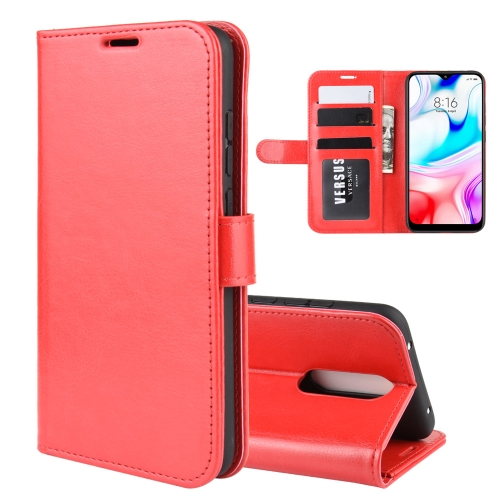 

For Xiaomi Redmi 8 R64 Texture Single Fold Horizontal Flip Leather Case with Holder & Card Slots & Wallet(Red)