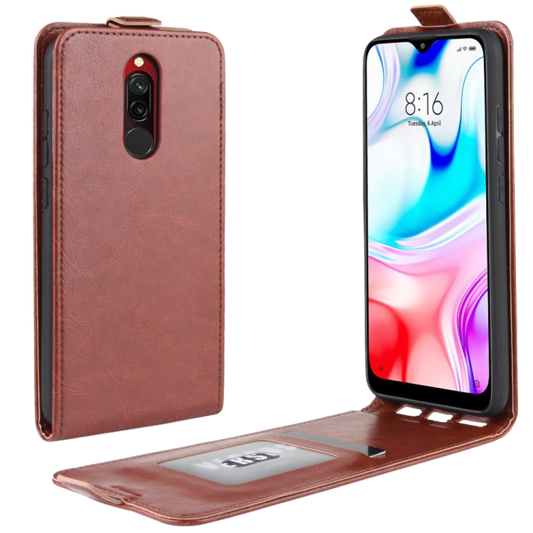 

For Xiaomi Redmi 8 Crazy Horse Vertical Flip Leather Protective Case(Brown)