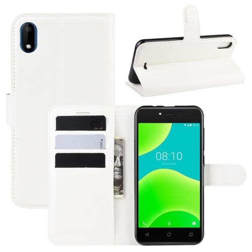 

For Wiko Sunny 4 / Y50 Litchi Texture Horizontal Flip Leather Case with Wallet & Holder & Card Slots(White)