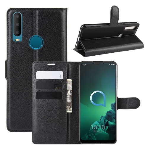 

For Alcatel 3x (2019) Litchi Texture Horizontal Flip Leather Case with Wallet & Holder & Card Slots(Black)