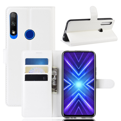 

For Huawei Honor 9X Fingerprint Version Litchi Texture Horizontal Flip Leather Case with Wallet & Holder & Card Slots(White)