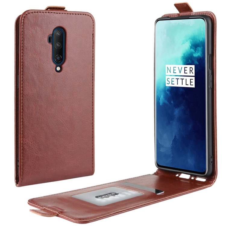 

For OnePlus 7T Pro Crazy Horse Vertical Flip Leather Protective Case(Brown)