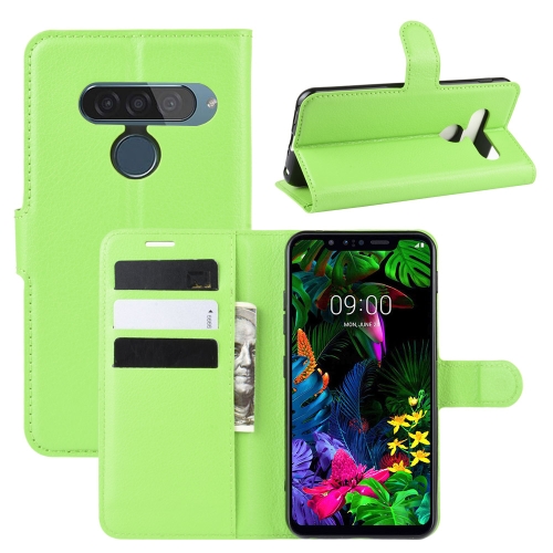 

For LG G8S ThinQ Litchi Texture Horizontal Flip Leather Case with Wallet & Holder & Card Slots(Green)