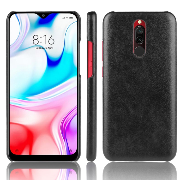 

For Xiaomi Redmi 8 Shockproof Litchi Texture PC + PU Case(Black)