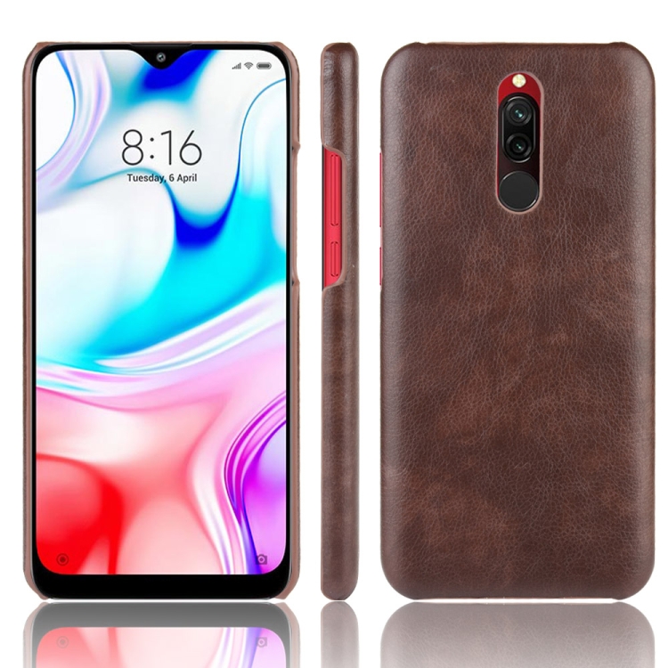 

For Xiaomi Redmi 8 Shockproof Litchi Texture PC + PU Case(Brown)
