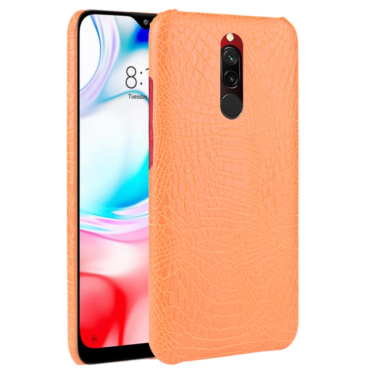 

For Xiaomi Redmi 8 Shockproof Crocodile Texture PC + PU Case(Orange)