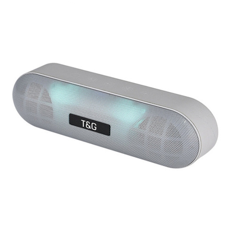 

T&G TG148 Portable Stereo Audio Super Bass LED Lantern Pill Wireless Bluetooth Speaker(Gray)