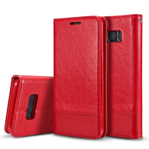 

For Galaxy Note8 Double-sided Absorption Splicing Horizontal Flip Leather Case with Holder & Card Slots & Lanyard(Red)