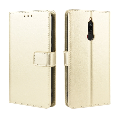 

For Xiaomi Redmi 8 Retro Crazy Horse Texture Horizontal Flip Leather Case with Holder & Card Slots & Photo Frame(Gold)