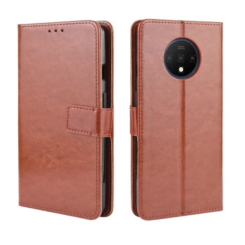 

For OnePlus 7T Retro Crazy Horse Texture Horizontal Flip Leather Case with Holder & Card Slots & Photo Frame(Brown)