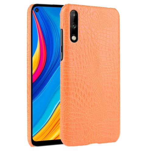 

For Huawei Enjoy 10s Shockproof Crocodile Texture PC + PU Case(Orange)