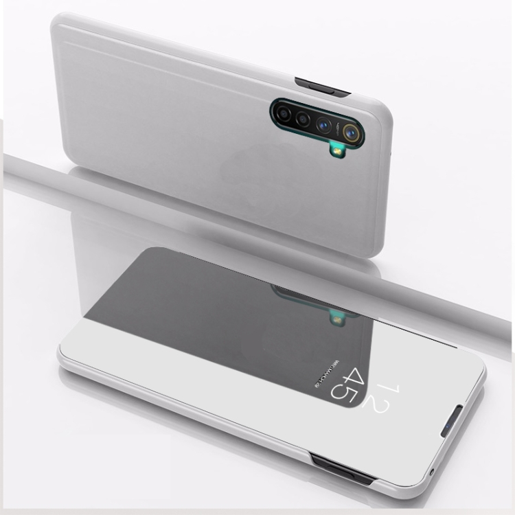 

For OPPO Realme XT / K5 / Realme X2 Plated Mirror Horizontal Flip Leather Cover with Stand Mobile Phone Holster(Silver)