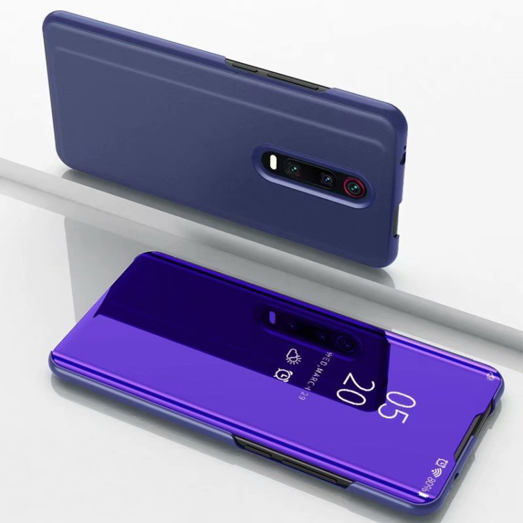 

For Xiaomi Redmi 8 Plated Mirror Horizontal Flip Leather Cover with Stand Mobile Phone Holster(Purple Blue)