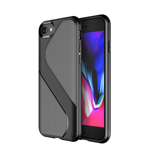 

For iPhone 6 & 6s S-Shaped Soft TPU Protective Cover Case(Black)