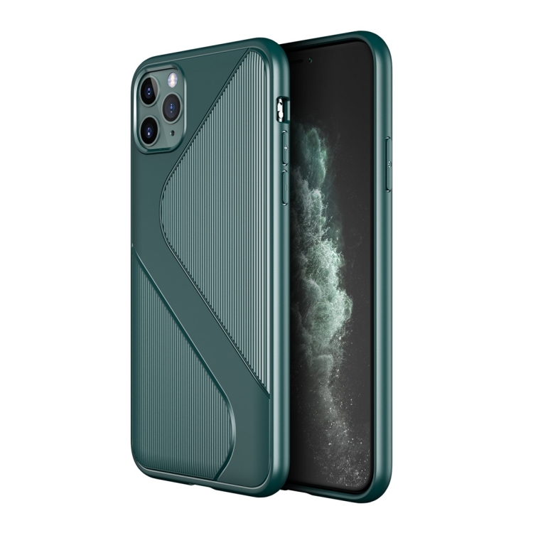 

For iPhone 11 Pro Max S-Shaped Soft TPU Protective Cover Case(Green)