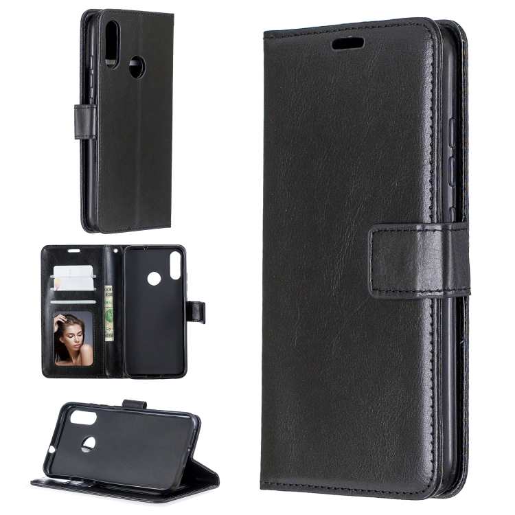 

For Moto E6 Plus Crazy Horse Texture Horizontal Flip Leather Case with Holder & Card Slots & Wallet & Photo Frame(Black)