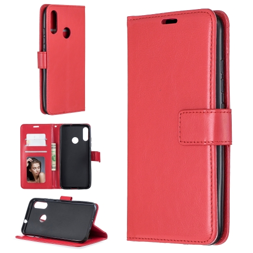 

For Moto E6 Plus Crazy Horse Texture Horizontal Flip Leather Case with Holder & Card Slots & Wallet & Photo Frame(Red)