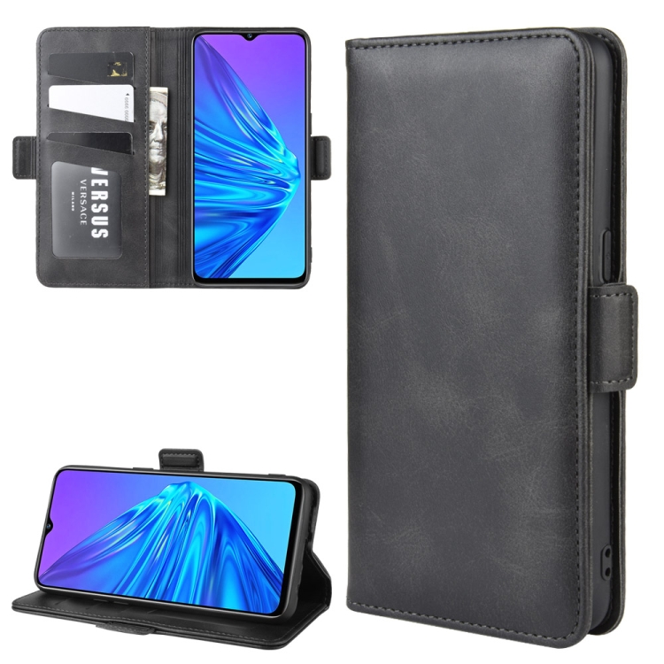 

For OPPO Realme 5 Dual-side Magnetic Buckle Horizontal Flip Leather Case with Holder & Card Slots & Wallet (Black)