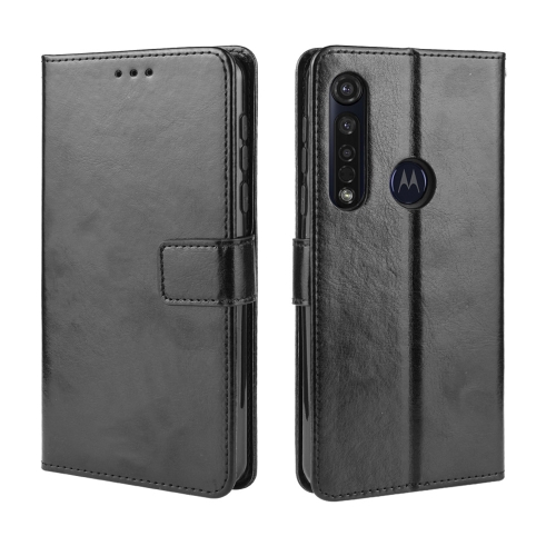 

For Motorola Moto G8 Plus Retro Crazy Horse Texture Horizontal Flip Leather Case with Holder & Card Slots & Photo Frame(Black)