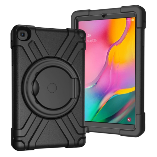 

For Galaxy Tab A 10.1 (2019) EVA + PC Flat Protective Shell with 360 Degree Rotating Bracket(Black+Black)