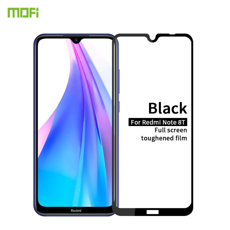 

For Xiaomi Redmi Note 8T MOFI 9H 2.5D Full Screen Tempered Glass Film(Black)
