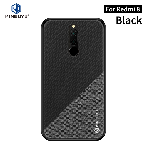 

For Xiaomi RedMi 8 PINWUYO Rong Series Shockproof PC + TPU+ Chemical Fiber Cloth Protective Cover(Black)